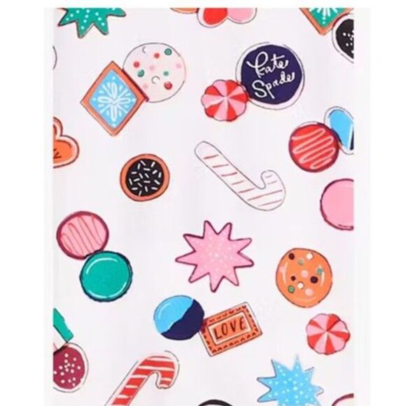 NWOT Kate Spade "Holiday Cookies" Soft Christmas Pajama 2-pc Set Sz L Pyjamacore - Picture 2 of 12